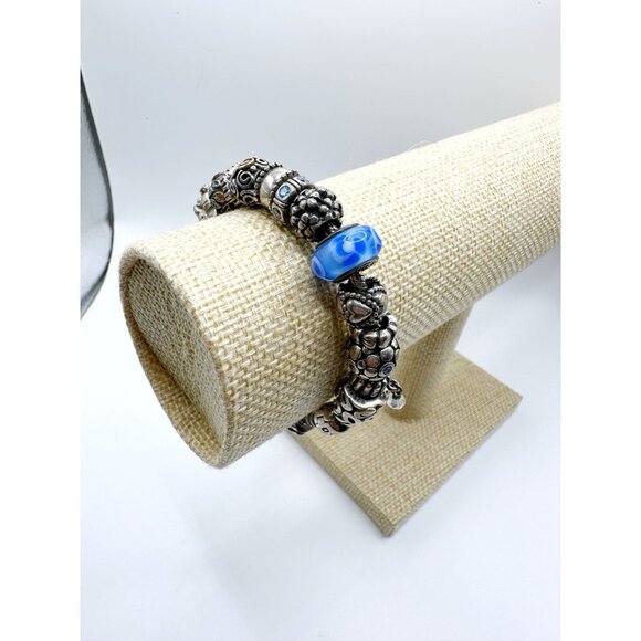 Pandora Charm Bracelet With 25 Charms (Sterling & 14K Accent Beads) - Picture 12 of 14